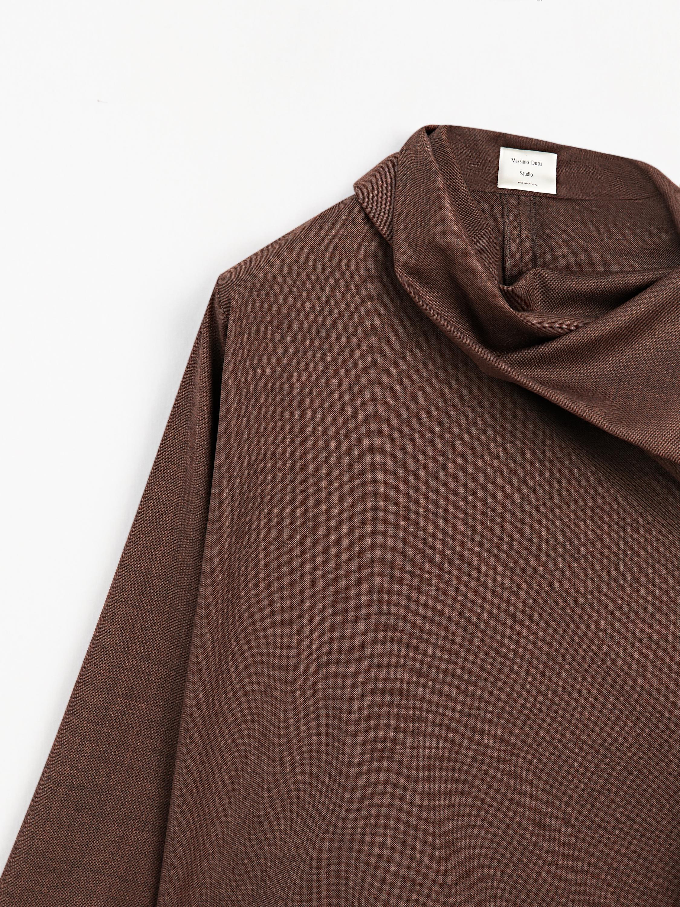 100% wool voluminous neck blouse - STUDIO